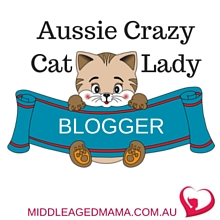 Aussie Crazy Cat Lady Blogger Badge from Middle Aged Mama