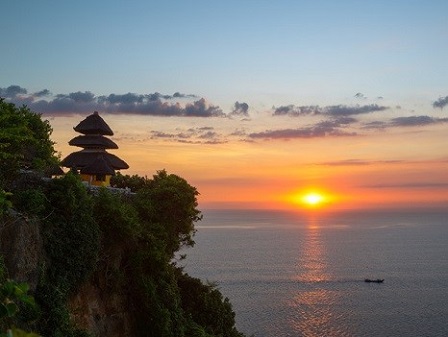 sunset over ocean in Bali